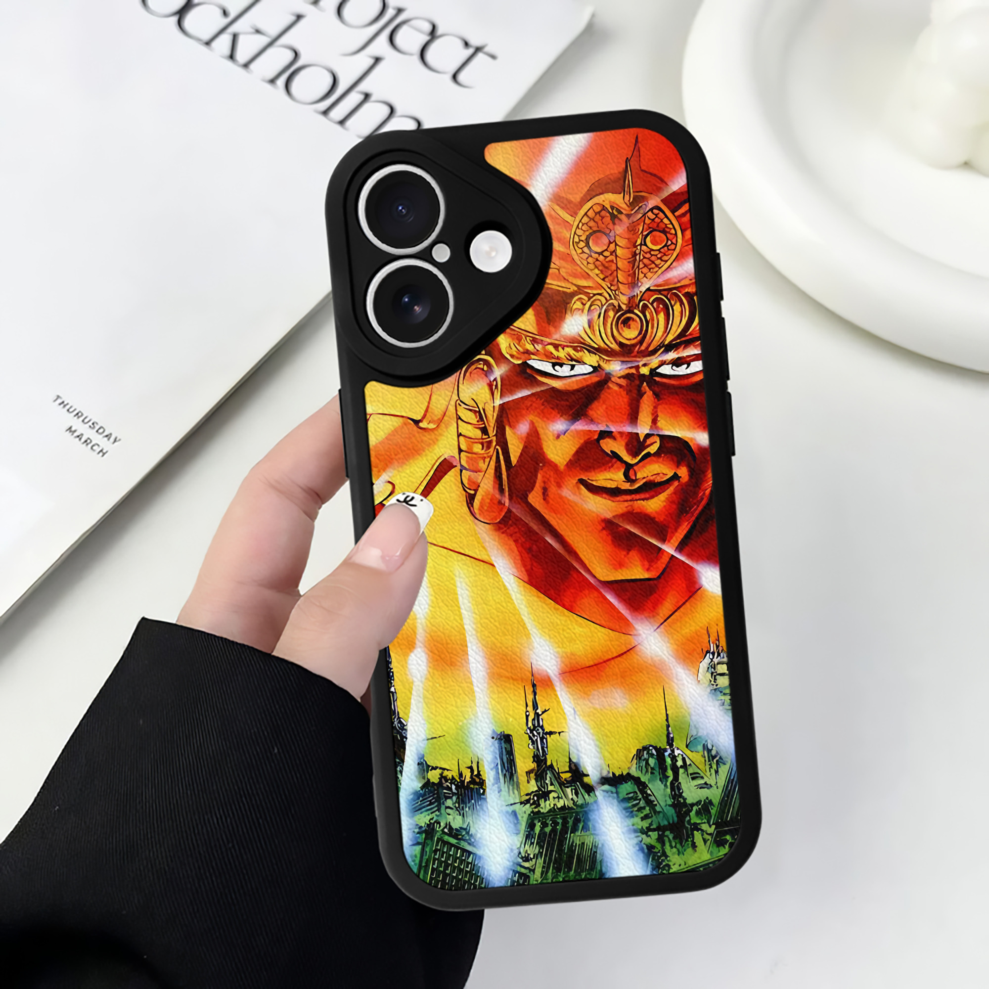 （画像用） 北斗の拳 Fist of the North Star 【iPhone 16シリーズ対応】シリコンスマホケース（レザー調） 材質：シリコン